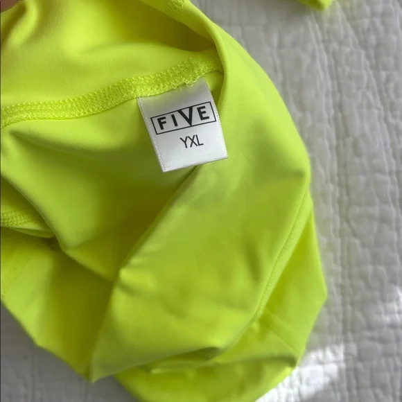 Neon Yellow and Blue Dance Bra and Shorts Set - Picture 4 of 4